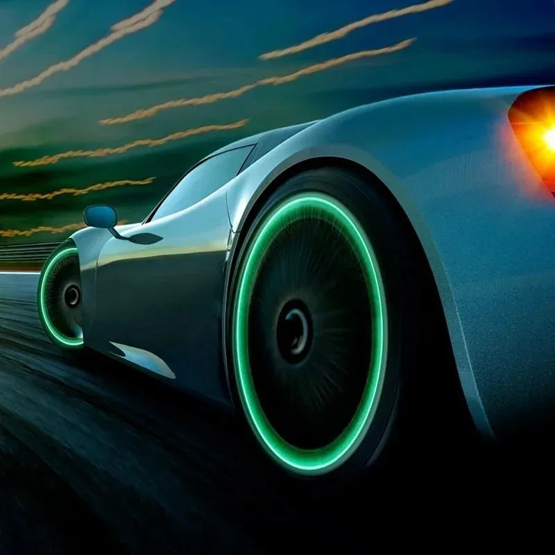 GlowCaps – 4pcs Luminous Tire Valve Lights