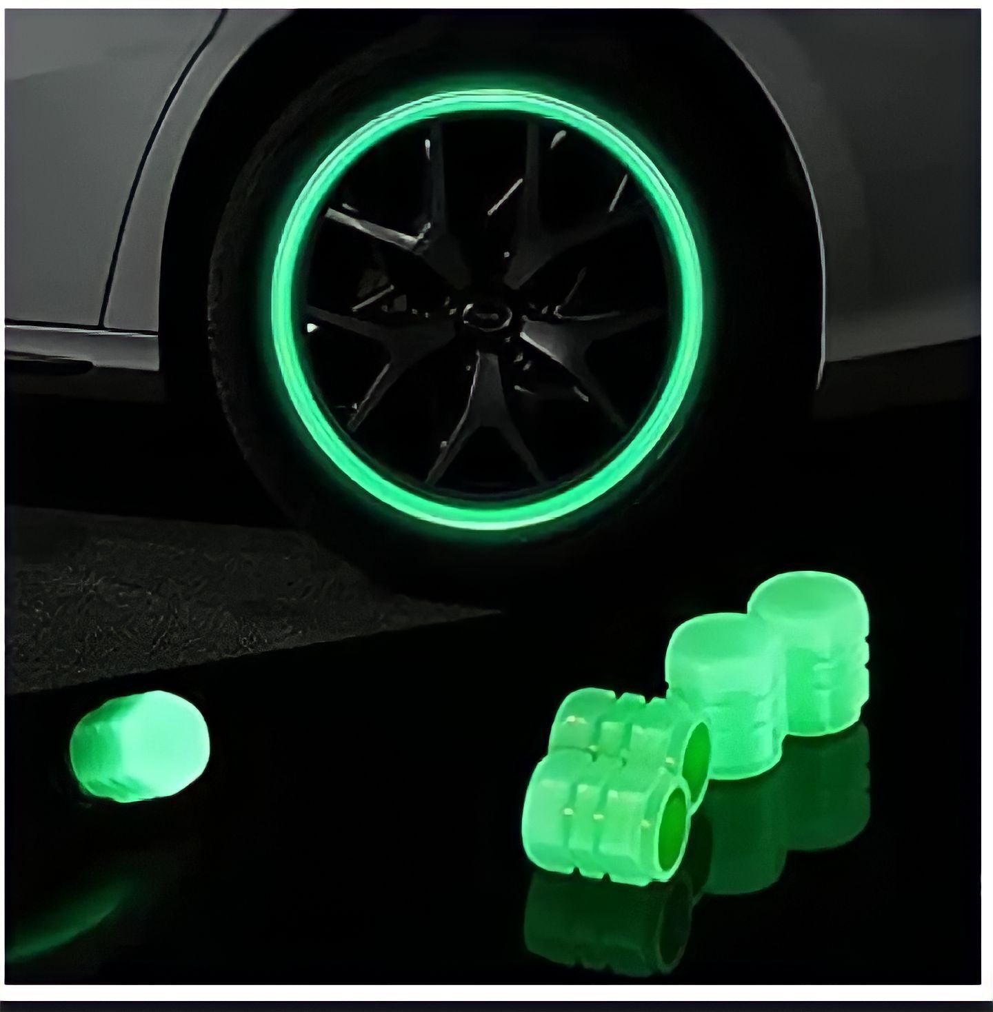 GlowCaps – 4pcs Luminous Tire Valve Lights